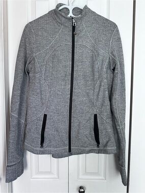 lululemon athletica Gray Full-Zip Bomber Jacket